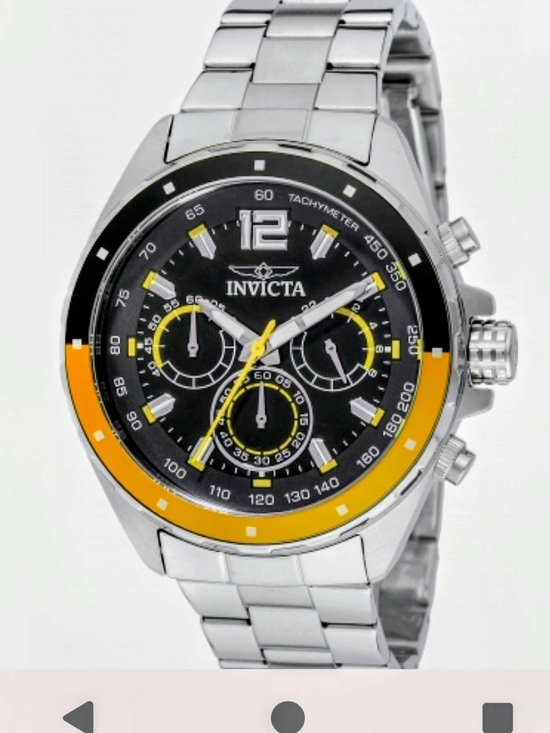 Invicta Other - Invicta SpeedwayMen's Stainless Steel Chronograph Watch - Black & Yellow Accents